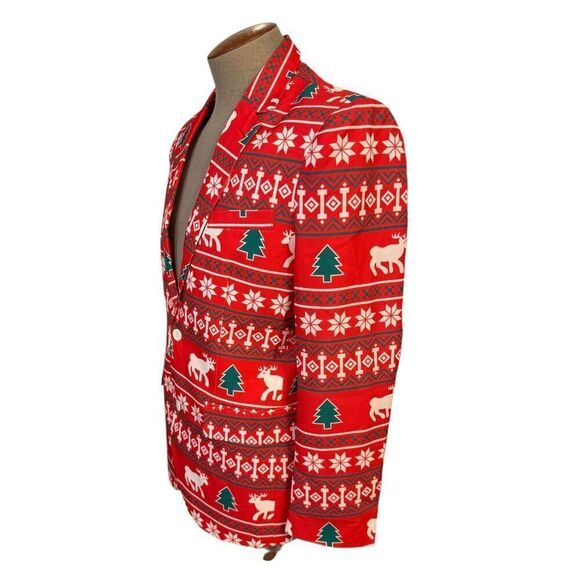 Festified Men’s Holiday Reindeer Blazer Ugly Christmas Sz. 40 - Picture 2 of 8